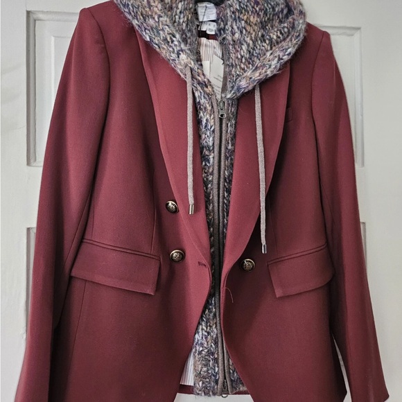 $298 Veronica Beard Sanra Alpaca Wool Blend Hoodie knit Dickey Jacket insert - Picture 10 of 16